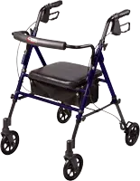 Carex Health Brands - Carex - A223-00 - Step n rest roller walker with seat. Supports up tp 250 lbs. Seat height adjusts 18", 21" and 23". Folds easily for transport and storage