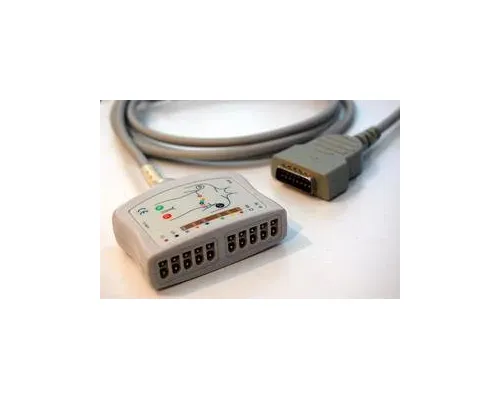 Sage Services Group - T02-10-25M - Ecg Cable Sage Services Reusable Ekg Trunk Cable, 15-pin Connector Monitor Side, 10 Lead, 2.5m